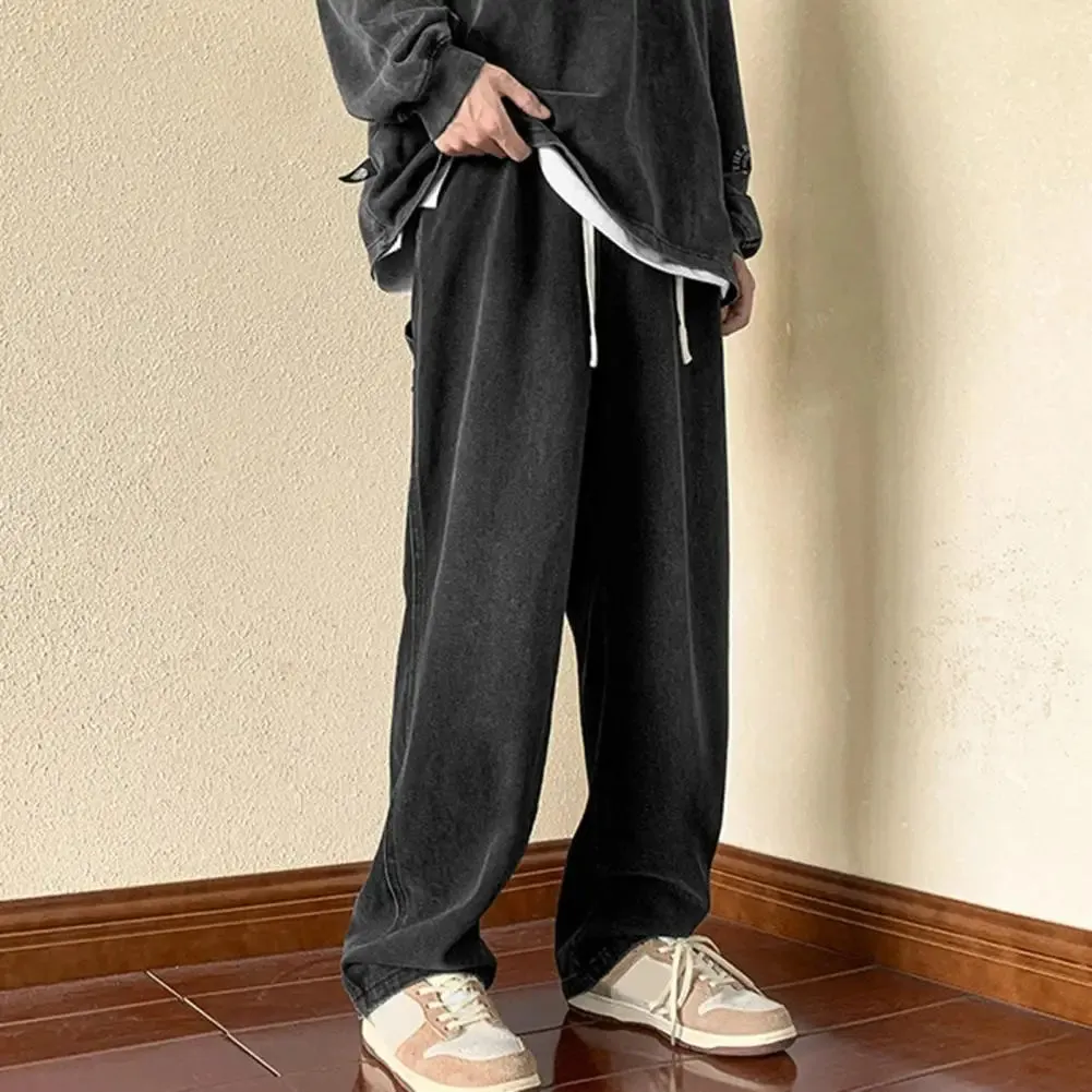 UrbanCargo Herren Sommer Cargo Denim Hosen mit Drawstring-Bund