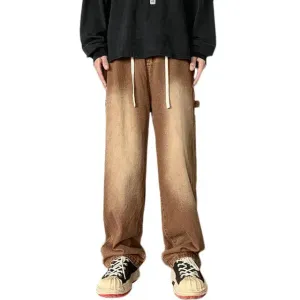 UrbanCargo Herren Sommer Cargo Denim Hosen mit Drawstring-Bund