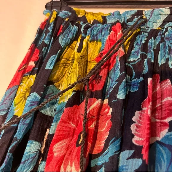 Vintage 80s Floral Cotton Skirt