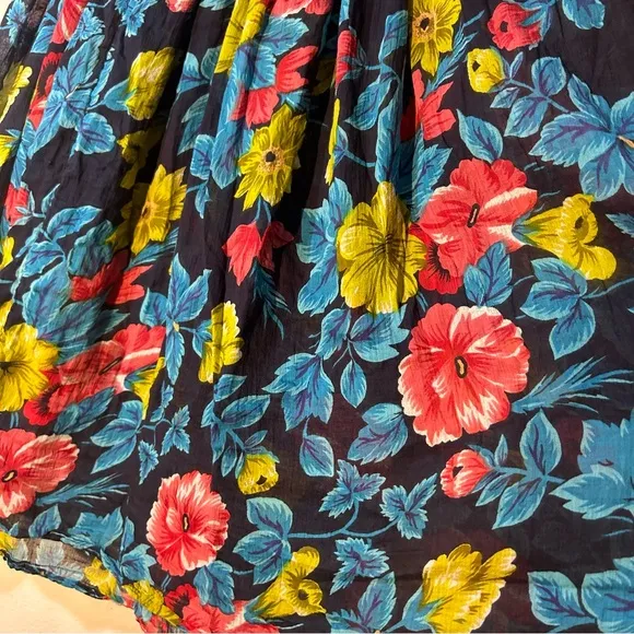 Vintage 80s Floral Cotton Skirt