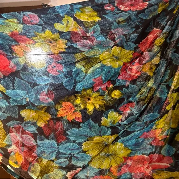 Vintage 80s Floral Cotton Skirt