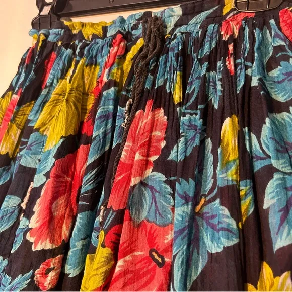 Vintage 80s Floral Cotton Skirt