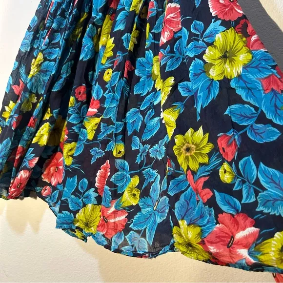 Vintage 80s Floral Cotton Skirt