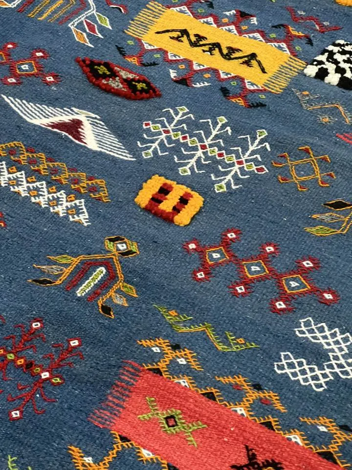 Vintage Moroccan area rug from Akhnif, Wool and Thread, 8.30ft x 4.69ft or 253cm x 143cm