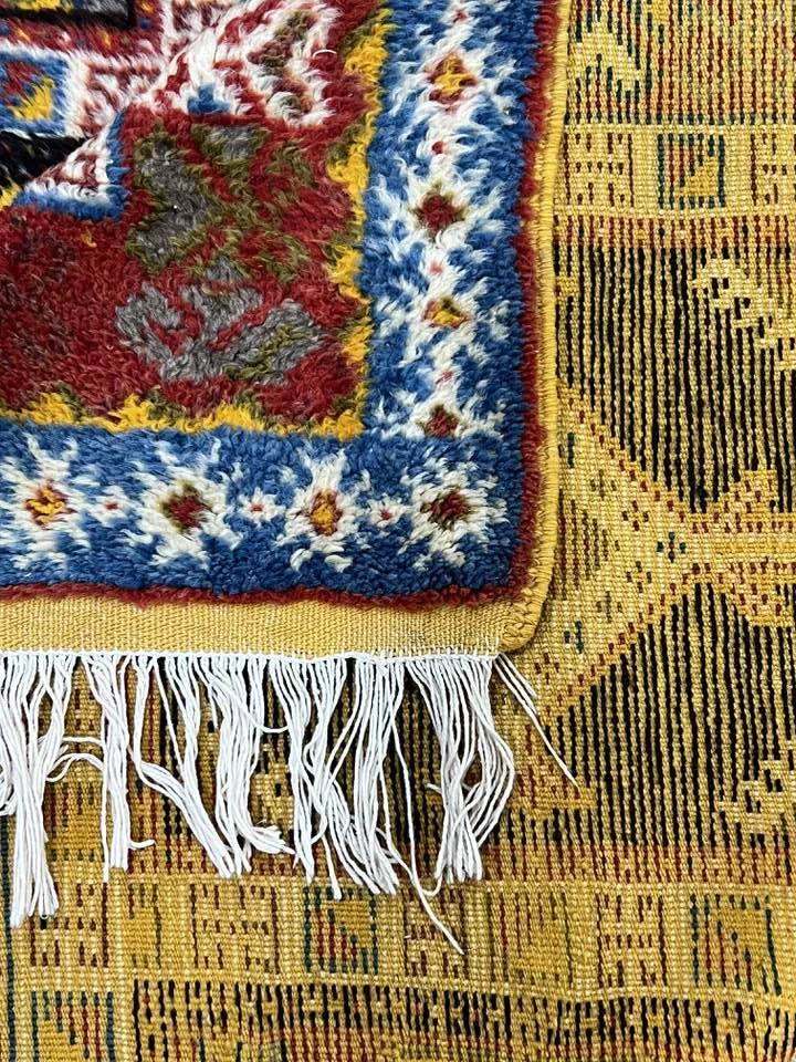 Vintage Moroccan custom rug from Ait Ougharda, Wool and Thread, 270cm x 154cm or 8.85ft x 5.05ft