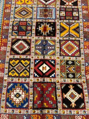 Vintage Moroccan custom rug from Ait Ougharda, Wool and Thread, 270cm x 154cm or 8.85ft x 5.05ft