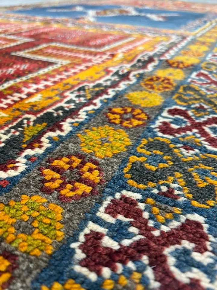 Vintage Moroccan custom rug from Ait Ougharda, Wool and Thread, 275cm x 143cm or 9.02ft x 4.69ft