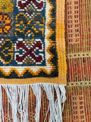 Vintage Moroccan custom rug from Ait Ougharda, Wool and Thread, 275cm x 143cm or 9.02ft x 4.69ft