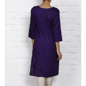 Violet Cotton Jacquard Kurti