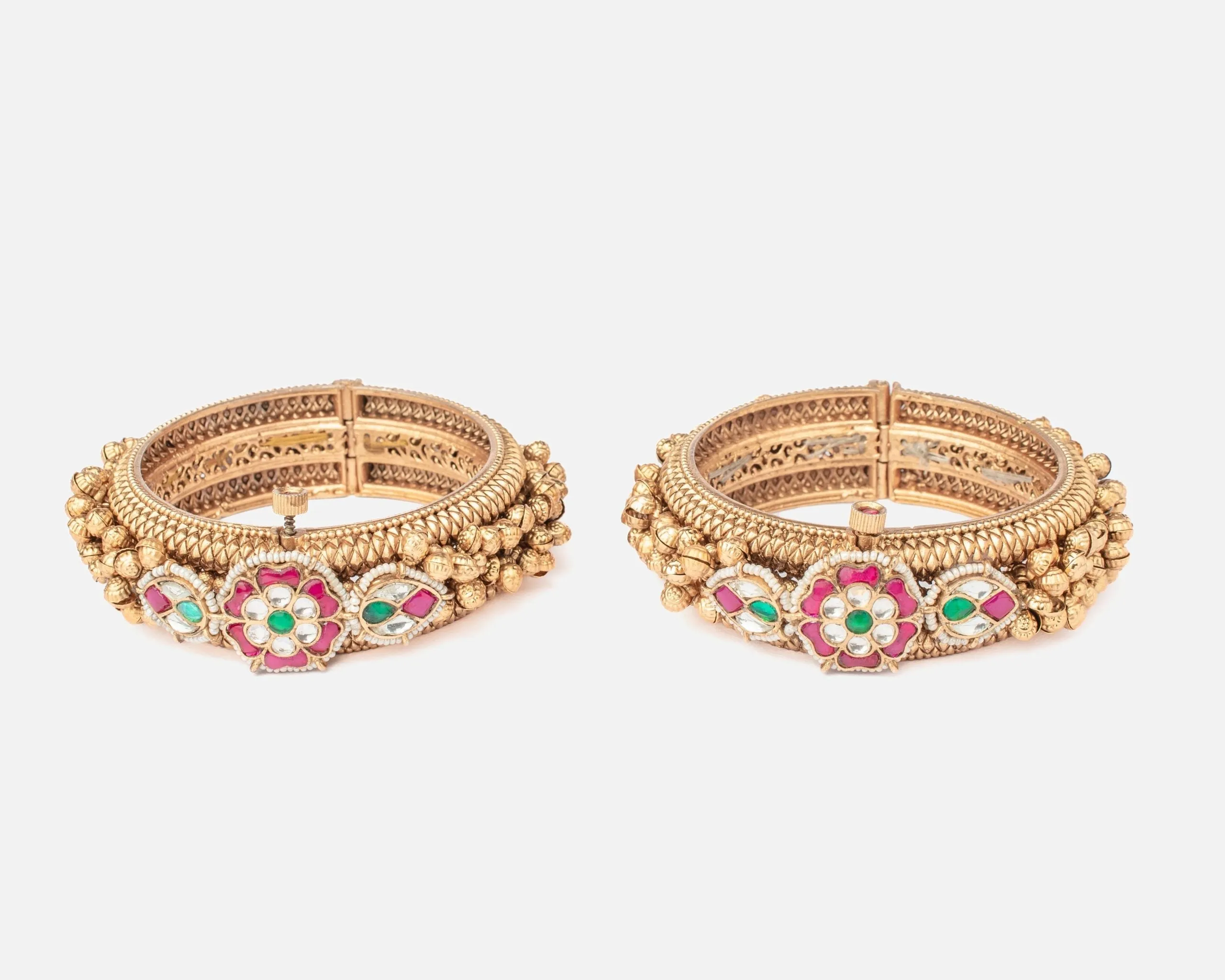 vivinia BY VIDHI MEHRA Ismarrah 2.0 Gold Plated Synthetic Stone Bangles ( Set of 2 )