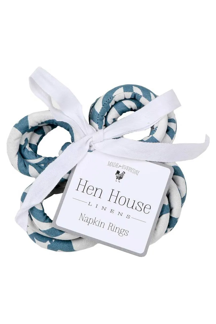 vixen midnight blue printed cloth napkin rings