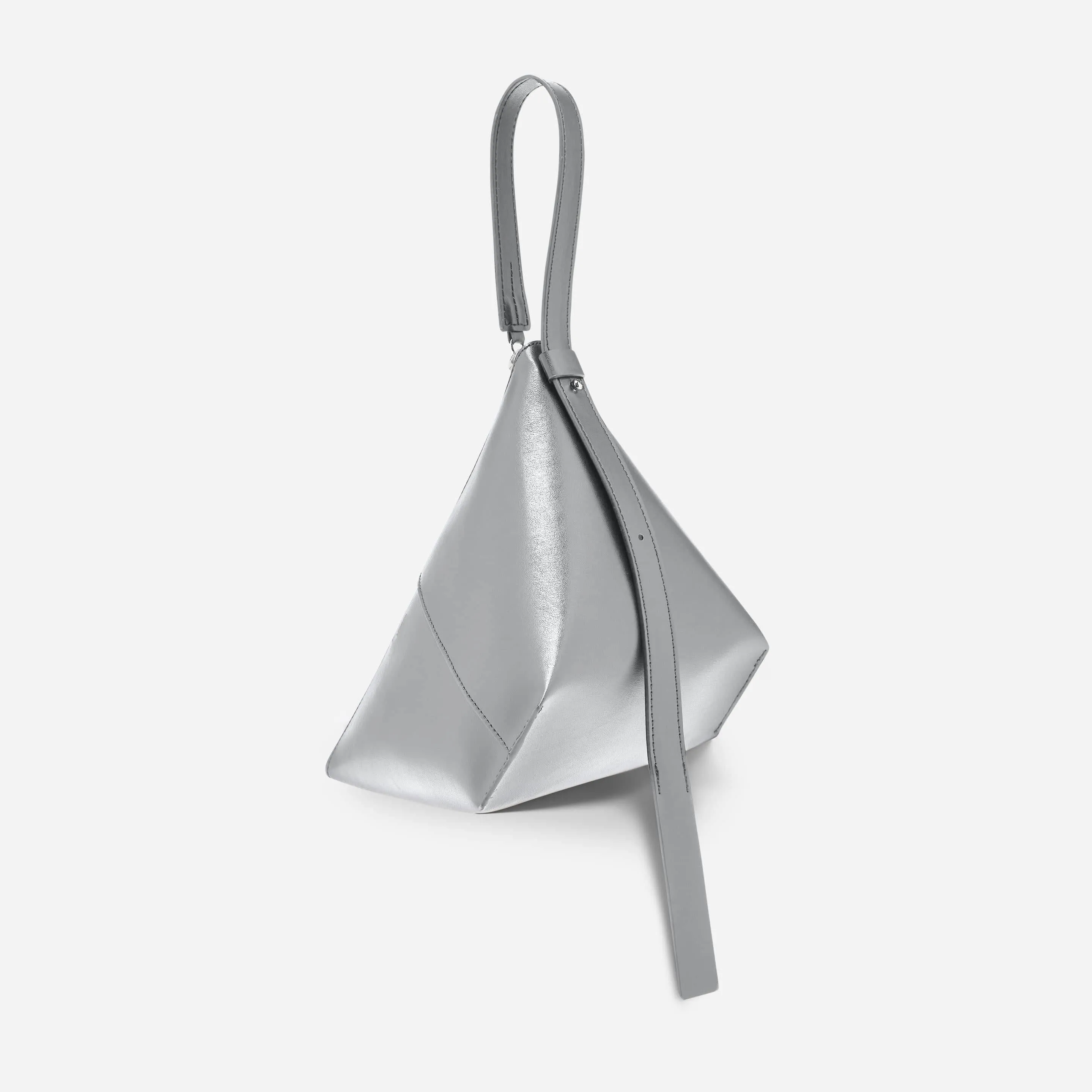 Vyner Apple Leather Vegan Clutch | Silver Birch