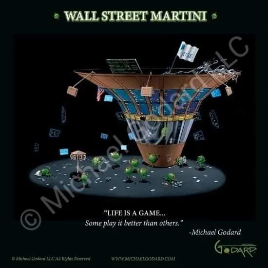 Wall Street Martini Framed Print