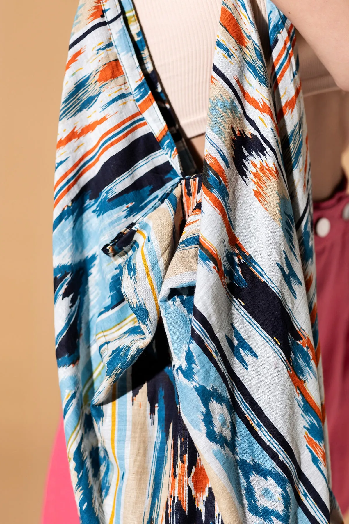 Watercolor Waves Hobo Bag