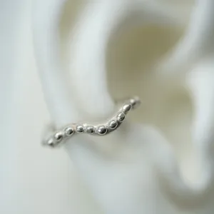 Wavy silver ear cuff