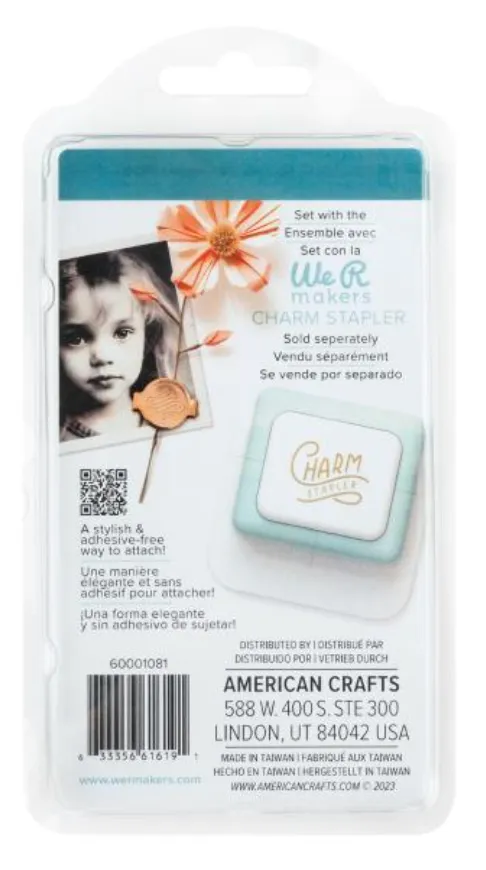We R Makers Copper Hexagon Knot Embossed Charm Staples {F320}