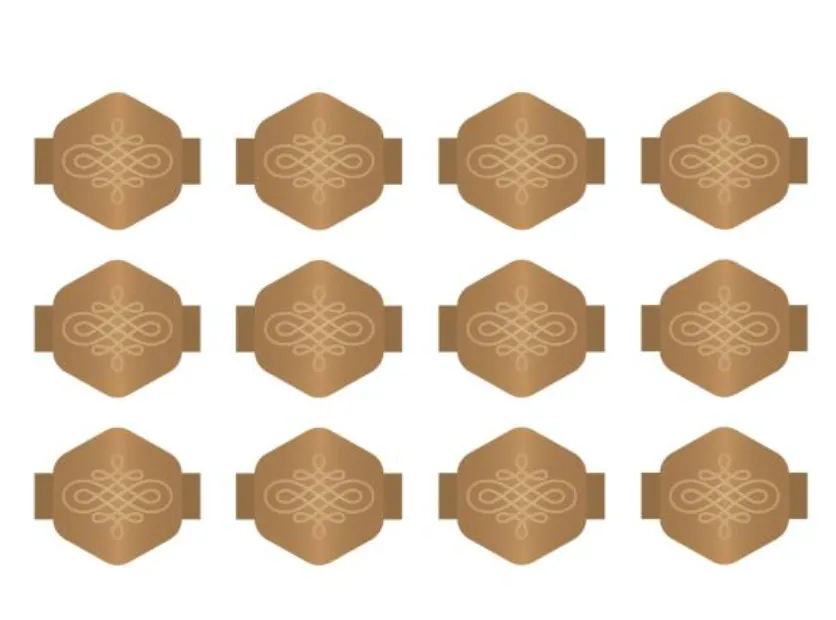 We R Makers Copper Hexagon Knot Embossed Charm Staples {F320}
