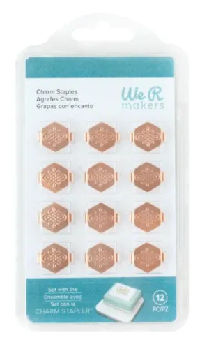 We R Makers Copper Hexagon Knot Embossed Charm Staples {F320}