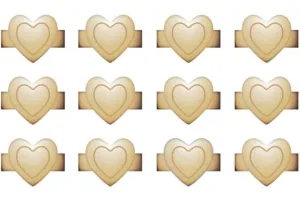 We R Makers Gold Heart Charm Staples {F310}