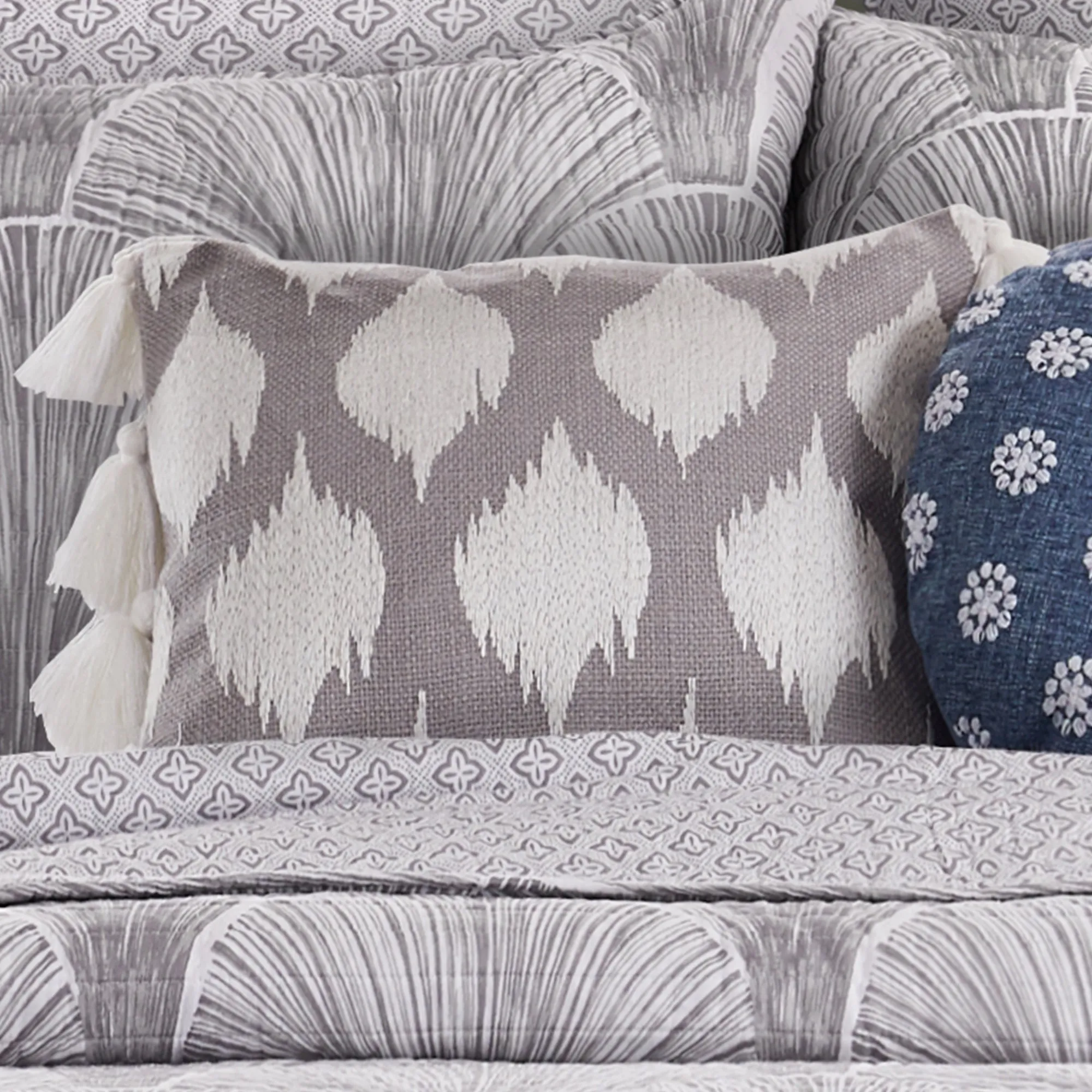 Wexford Grey Tassel Pillow