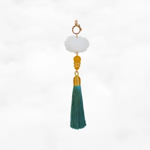 White Jade Lotus Tassel Pendant