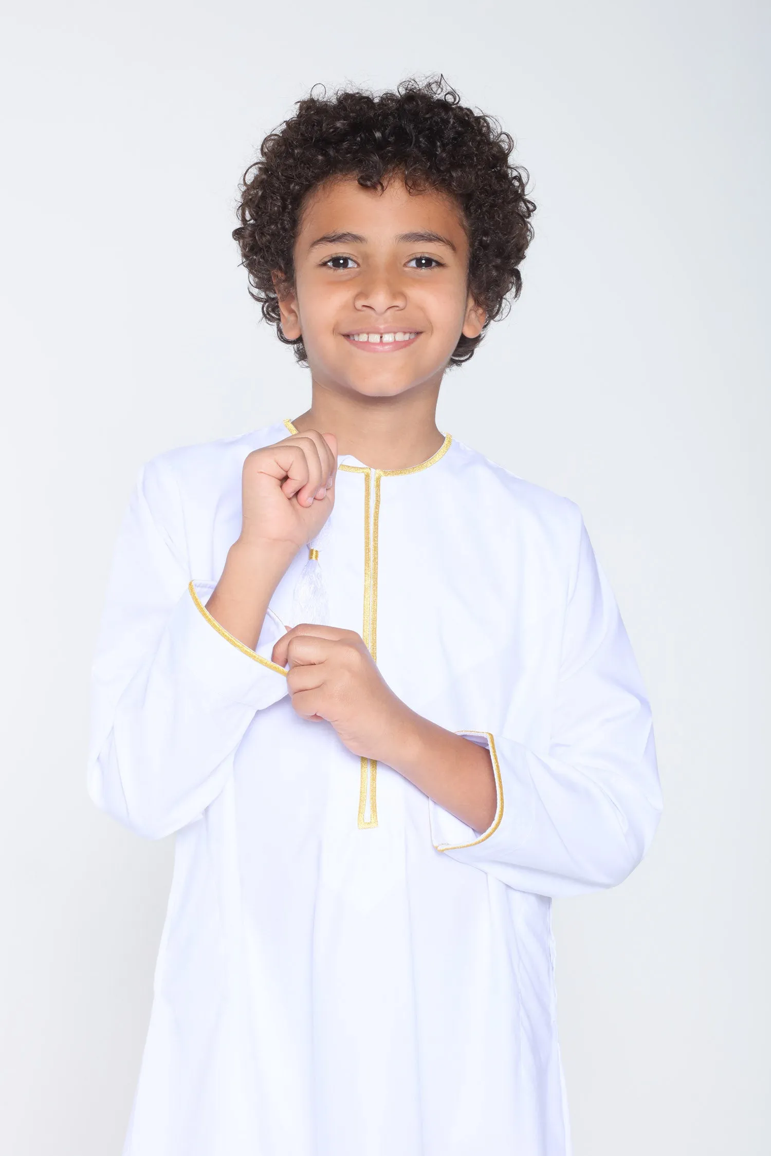 White|Gold Kids Habeel Thobe