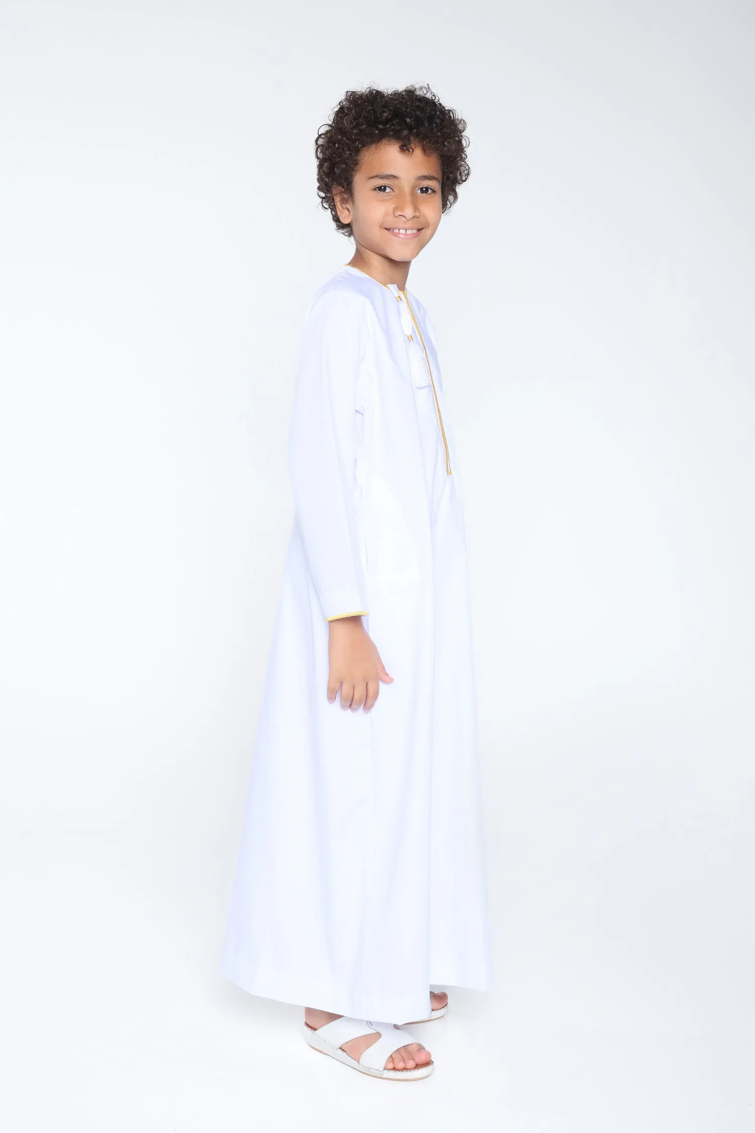 White|Gold Kids Habeel Thobe