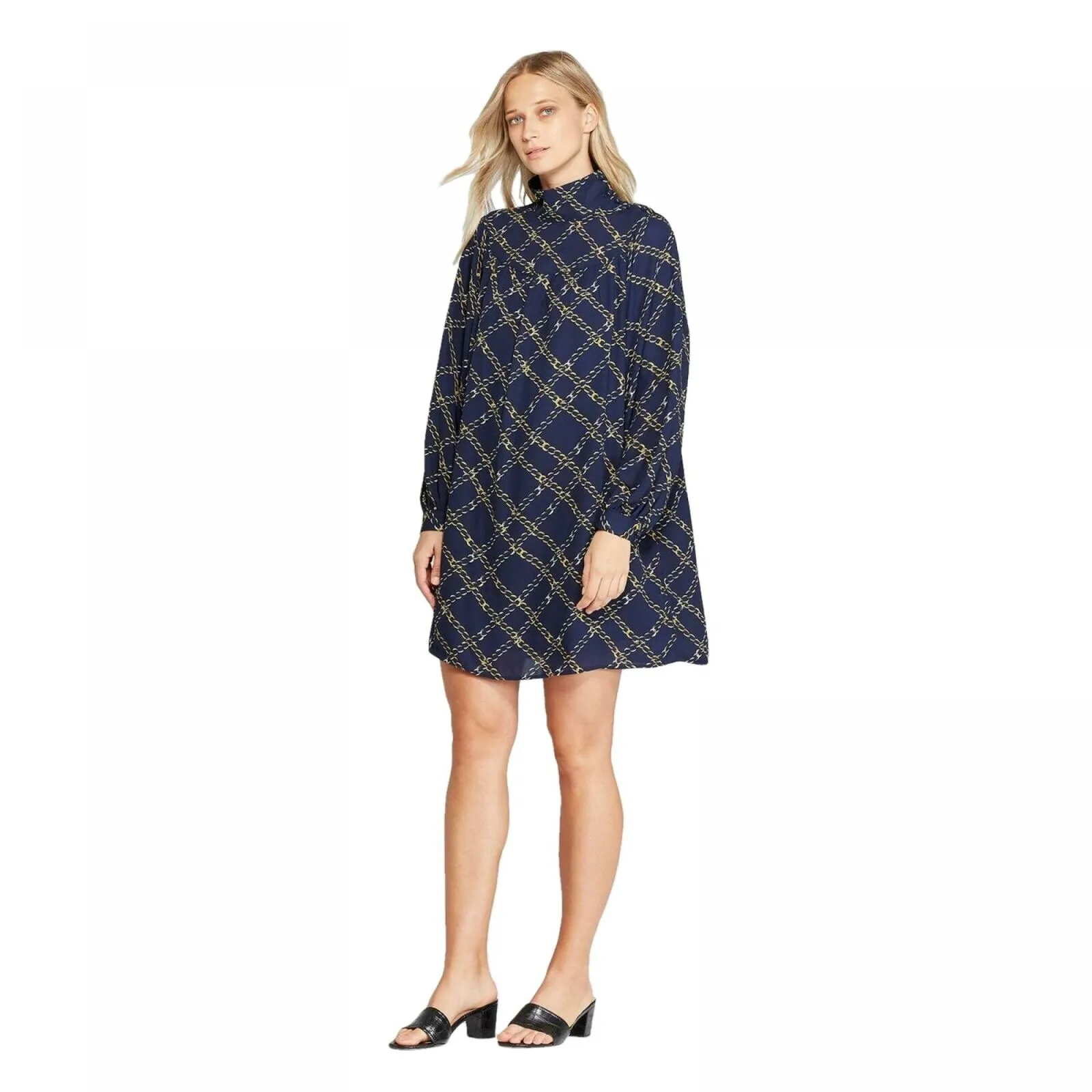 Who What Wear Women's Mock Neck A Line Mini Dress