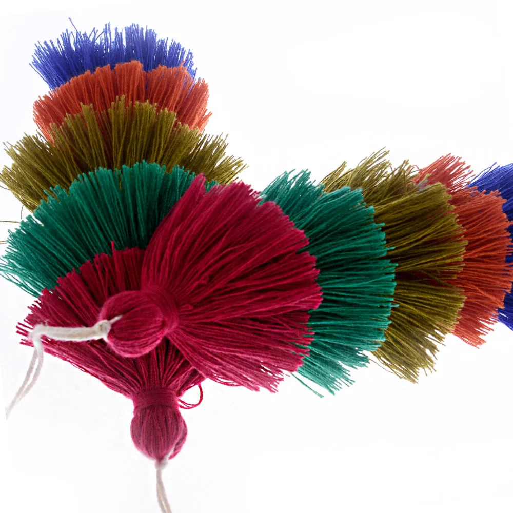 Wholesale Layered Tassel Pendant Five Tier Colorful Cotton Tassel for Earrings pendant handmade 2pcs 10192858