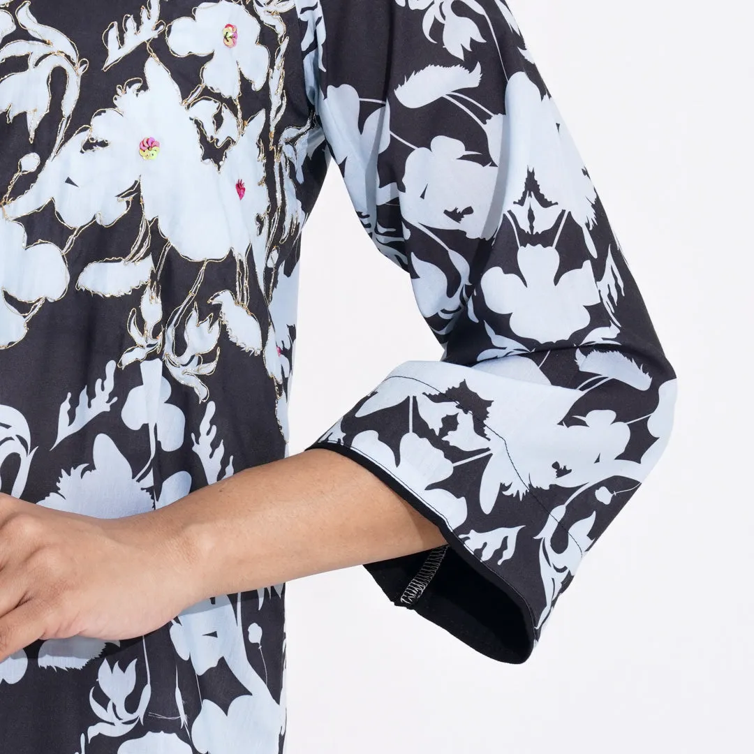 Women Black Ethnic Kurti