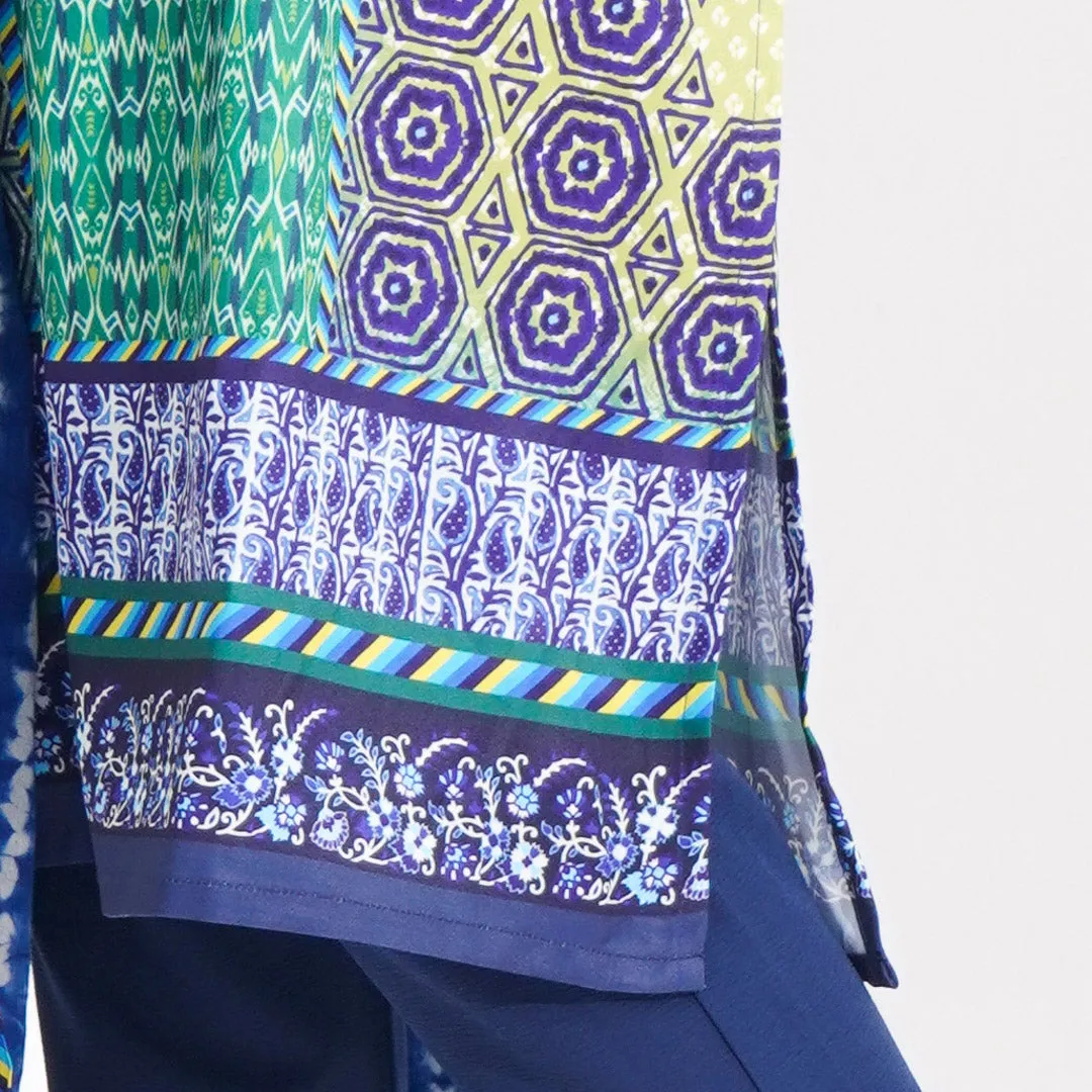 Women Blue Ethnic Three Piece Set