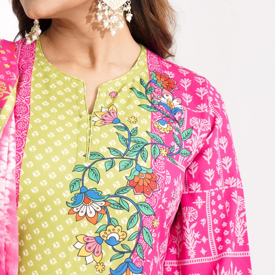 Women Pink Ethnic Three Piece Set