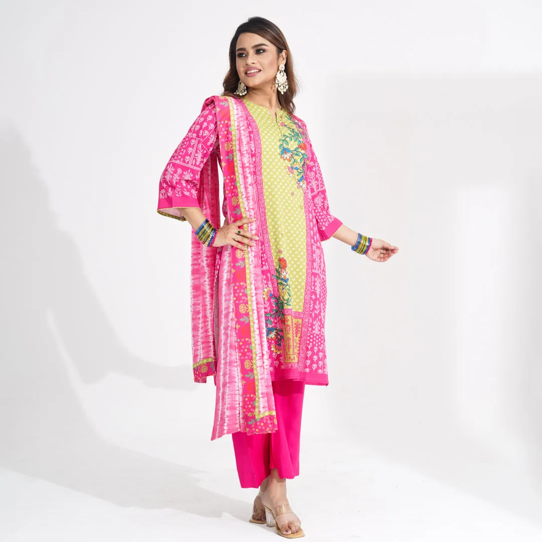 Women Pink Ethnic Three Piece Set