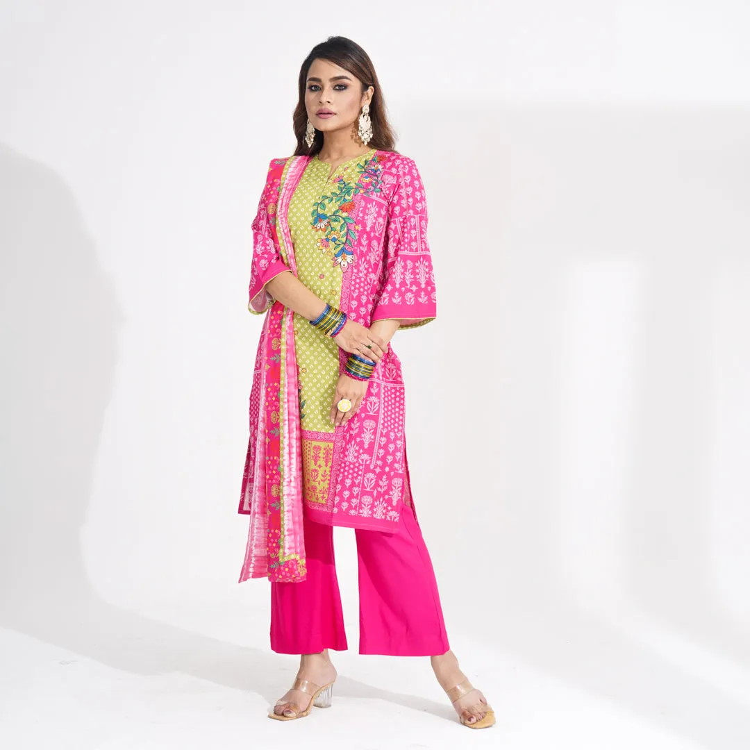 Women Pink Ethnic Three Piece Set