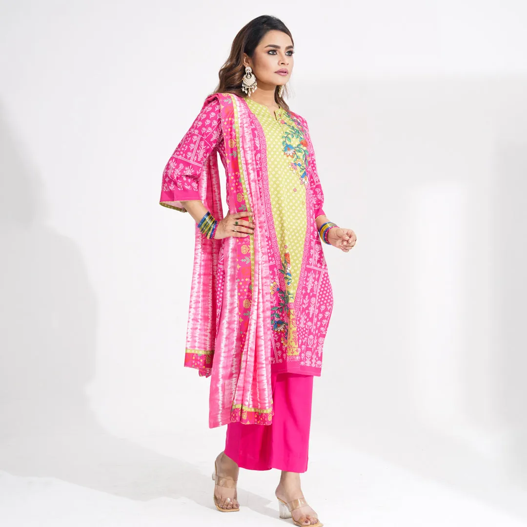 Women Pink Ethnic Three Piece Set