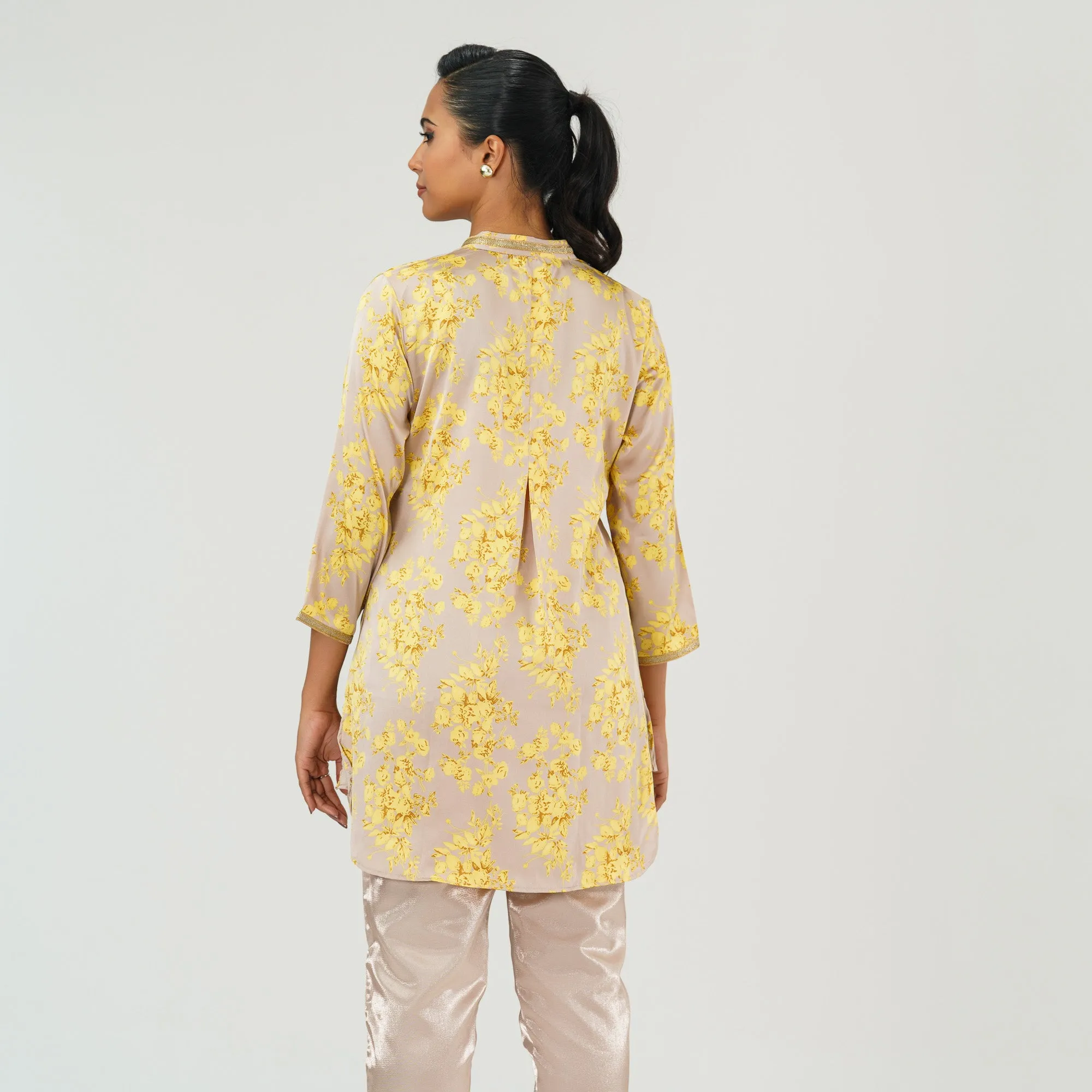 Womens Ethnic Beige Yellow Tunic