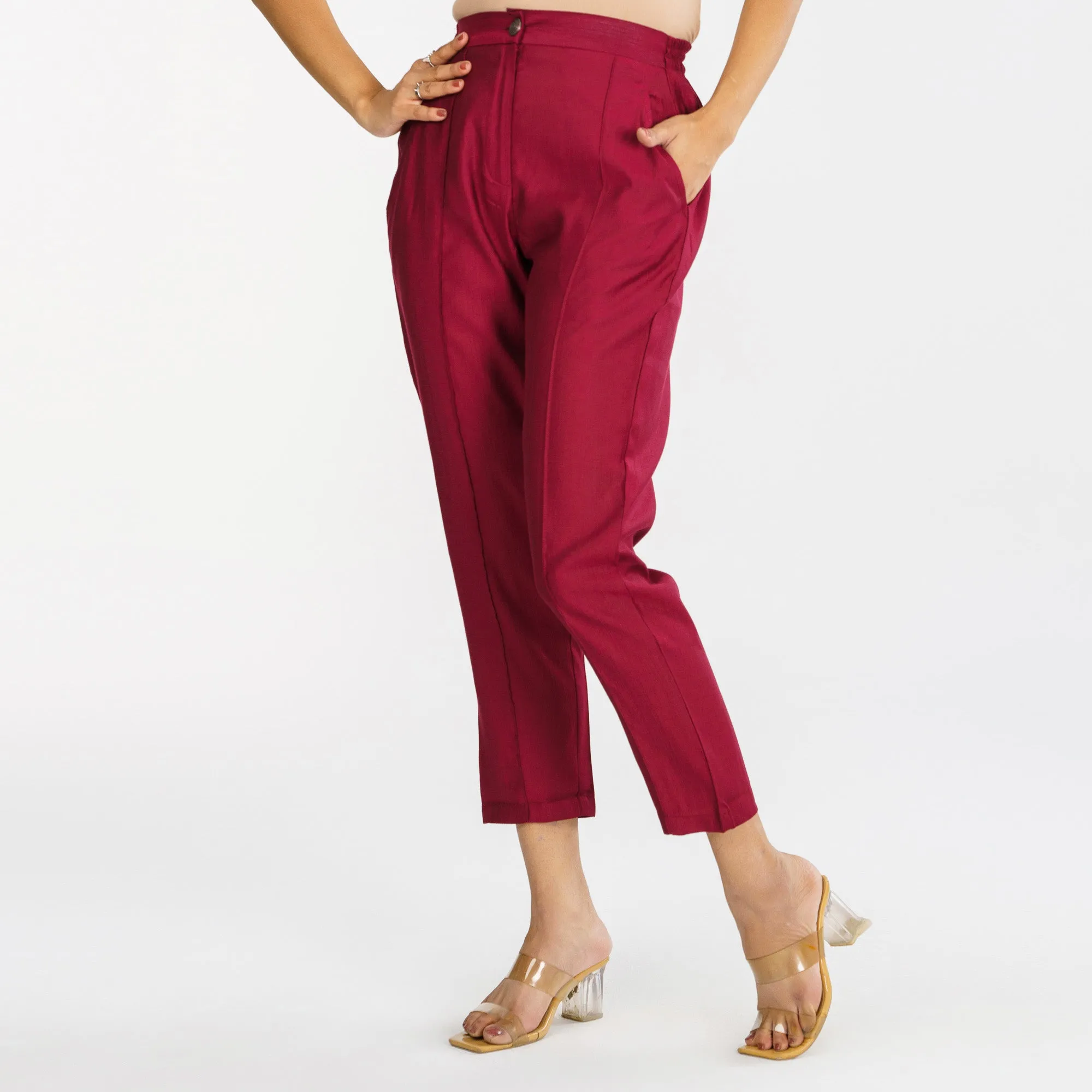 Womens Ethnic Maroon Pant