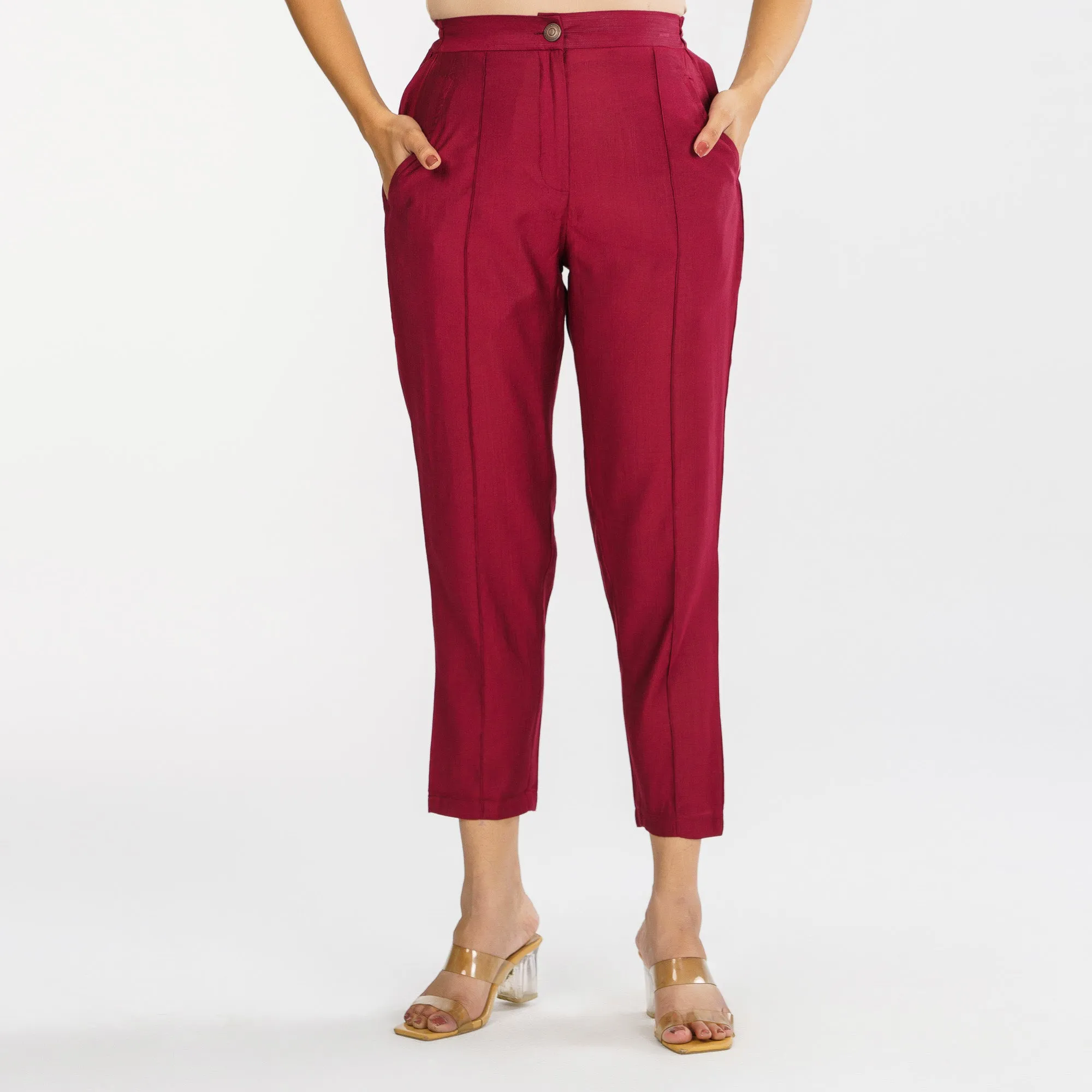 Womens Ethnic Maroon Pant