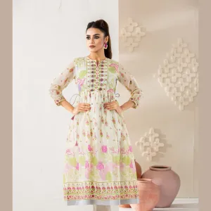 Womens Ethnic Premium Kurti-White