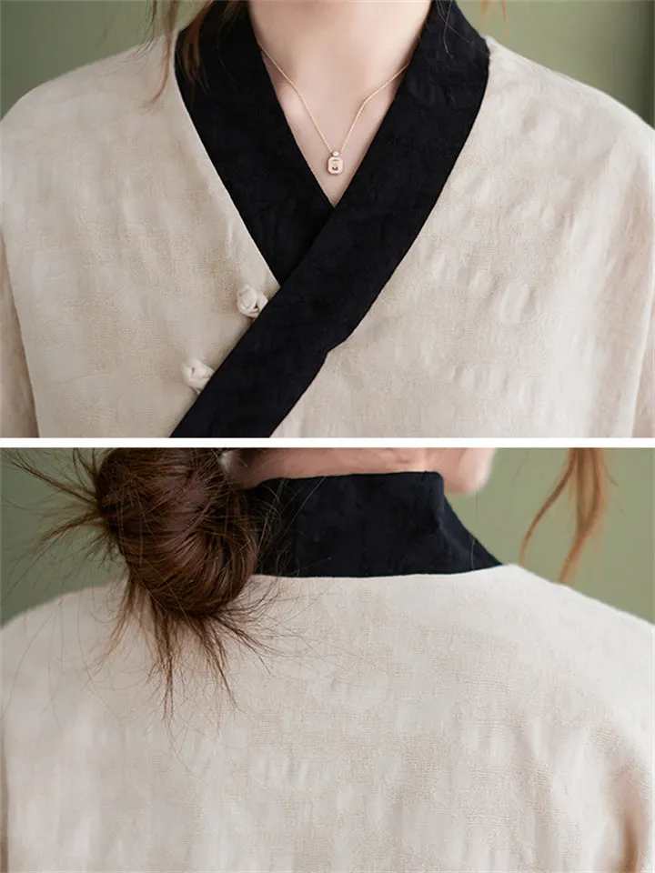 Women's Ethnic Style Floral Embroidery Vintage Shirt