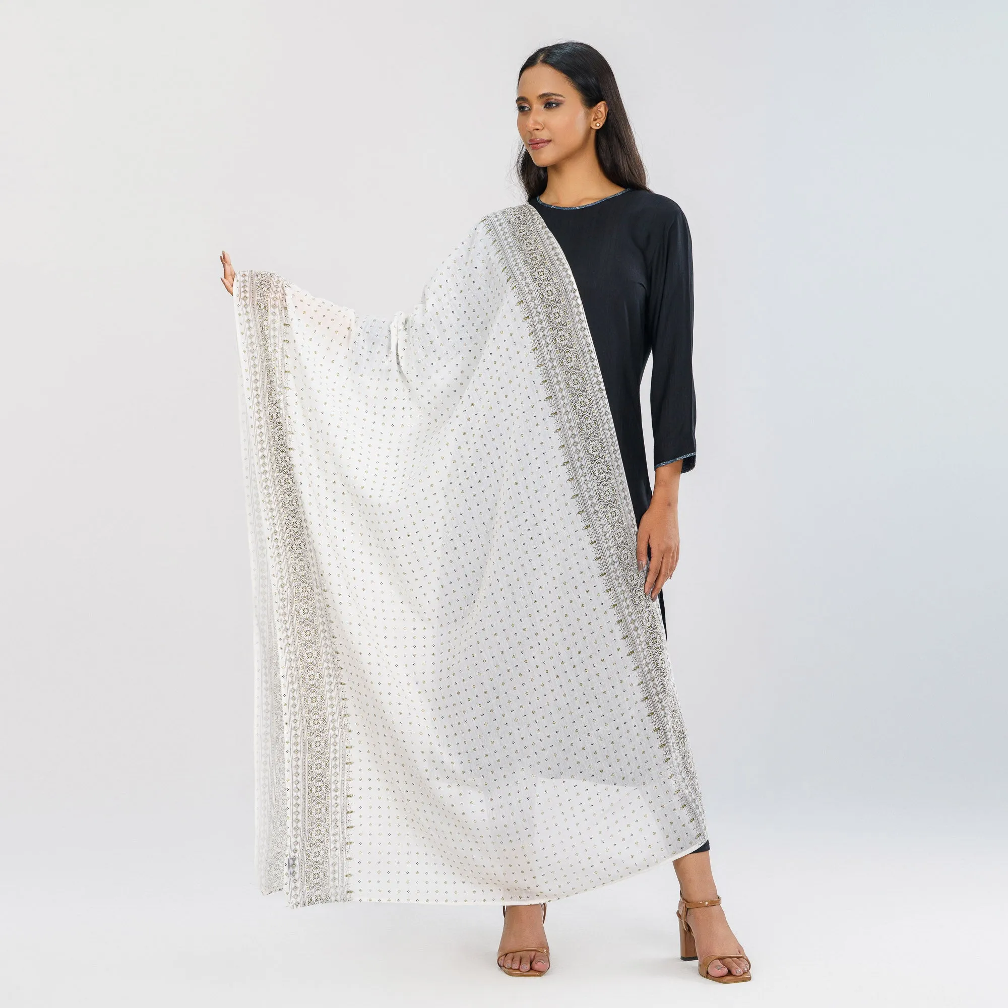 Womens Ethnic White Orna