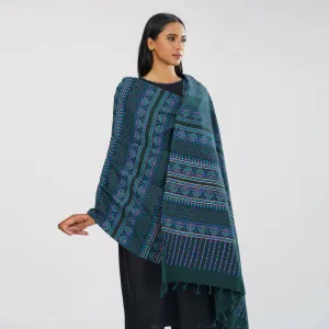 Womens Green Ethnic Shawl