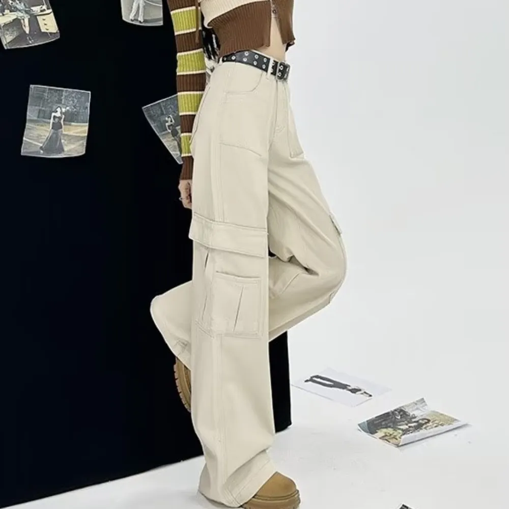Women's High Street Denim Cargo Pants