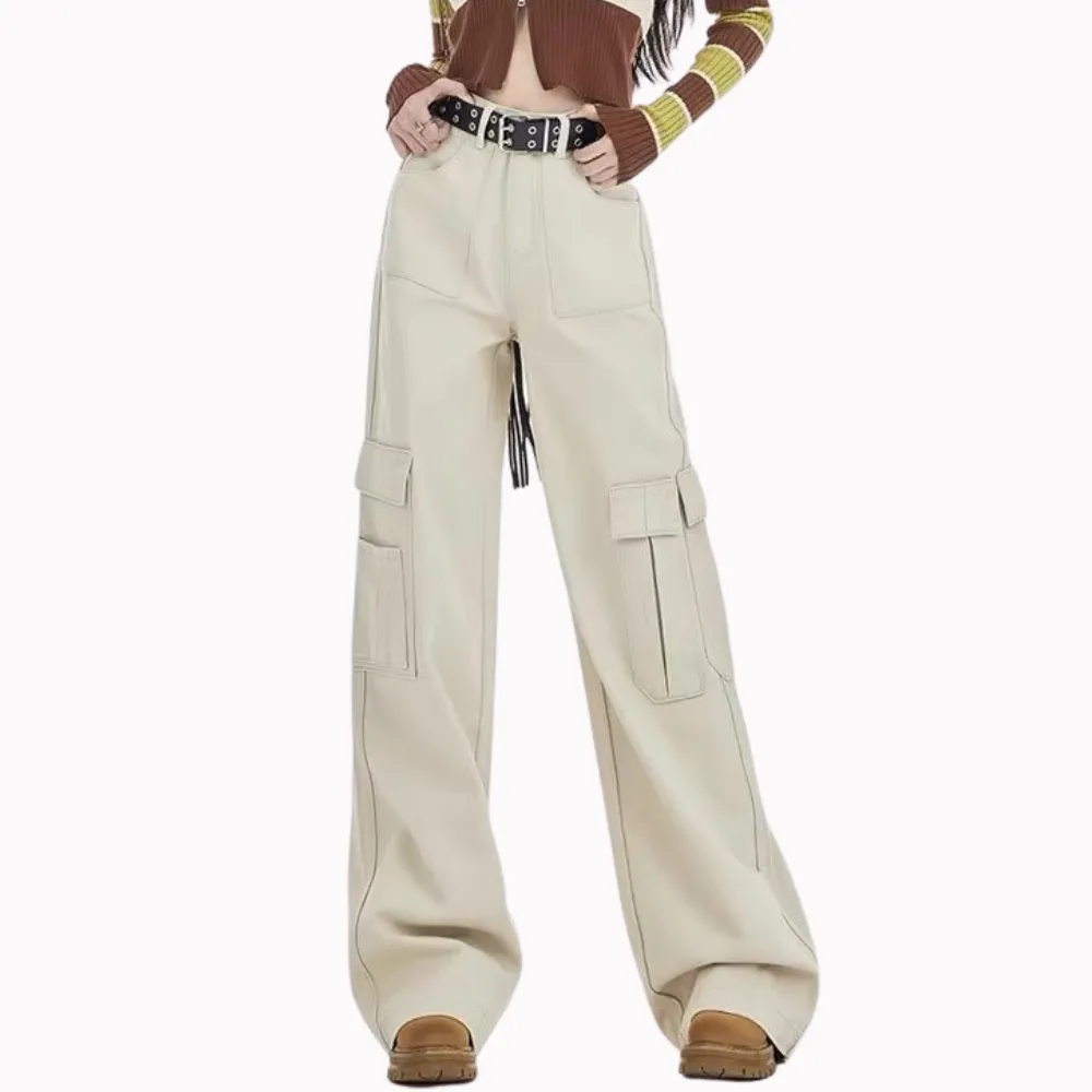 Women's High Street Denim Cargo Pants