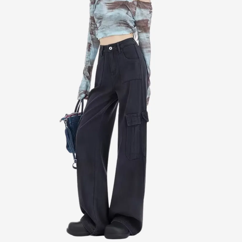 Women's High Street Denim Cargo Pants