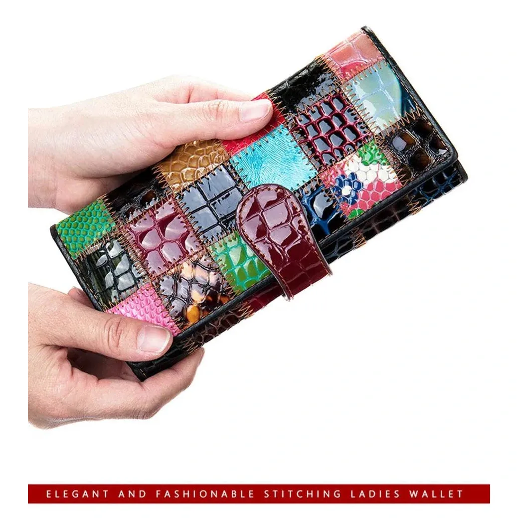 Women’s Leather Hand Purse Short Wallets Evening Clutch Mobile Phone Bag
