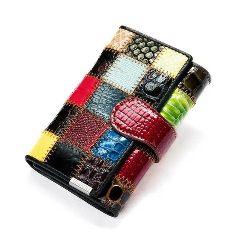 Women’s Leather Hand Purse Short Wallets Evening Clutch Mobile Phone Bag