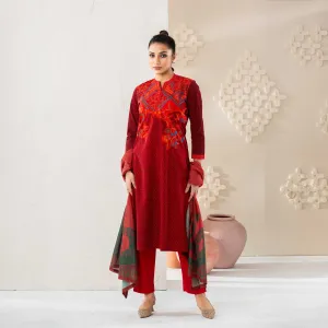 Womens Red Ethnic 3Pcs Set