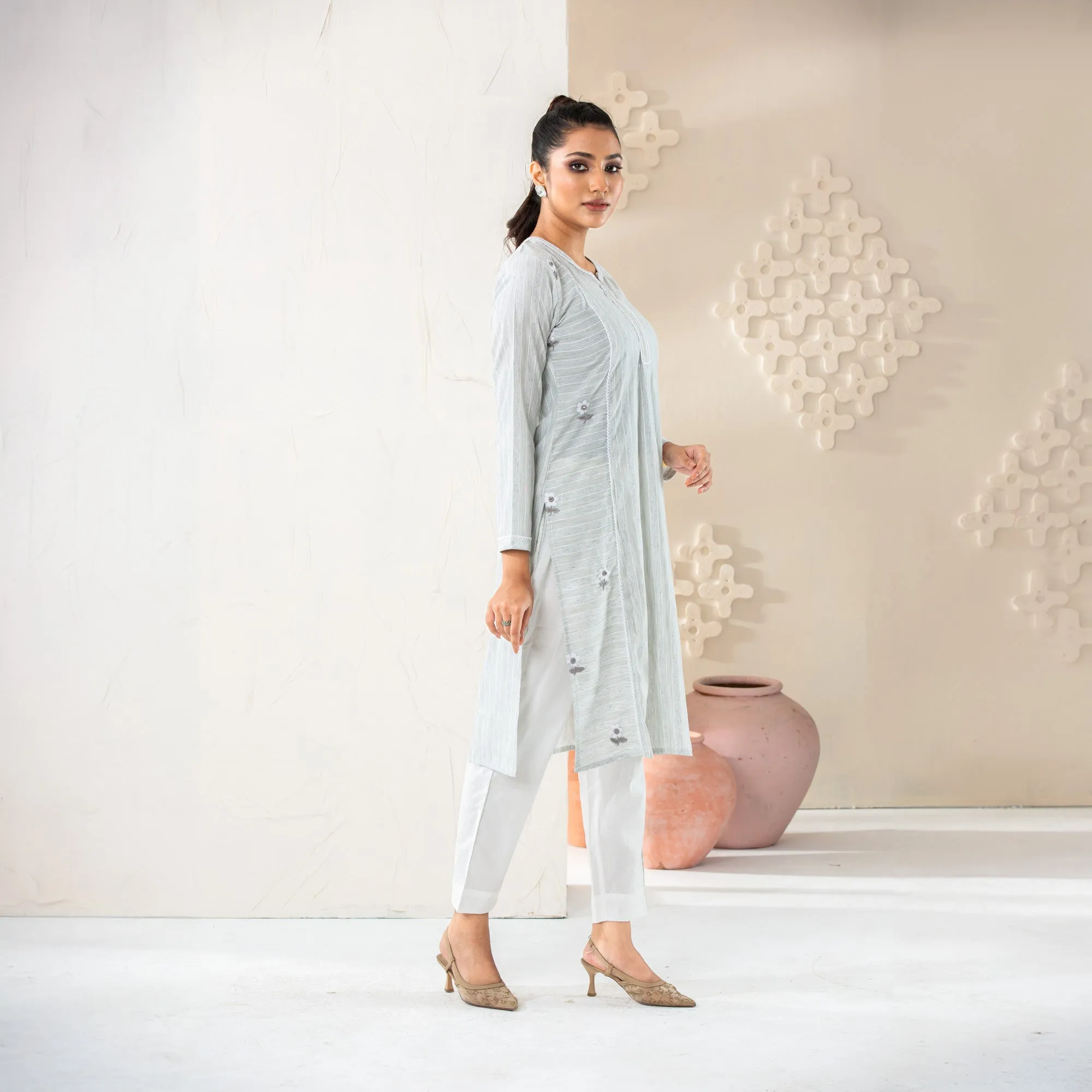 Womens Sage-Green Elegance Set