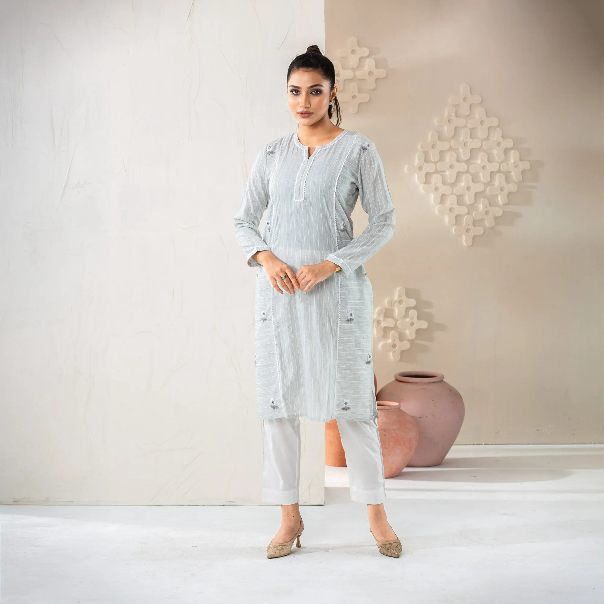 Womens Sage-Green Elegance Set